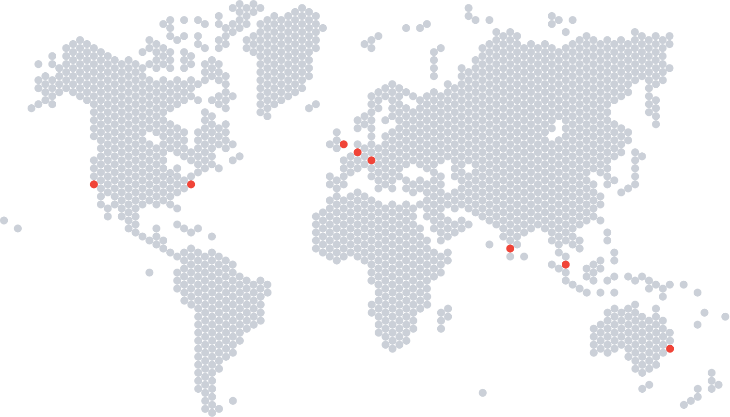 World map showing monitor locations